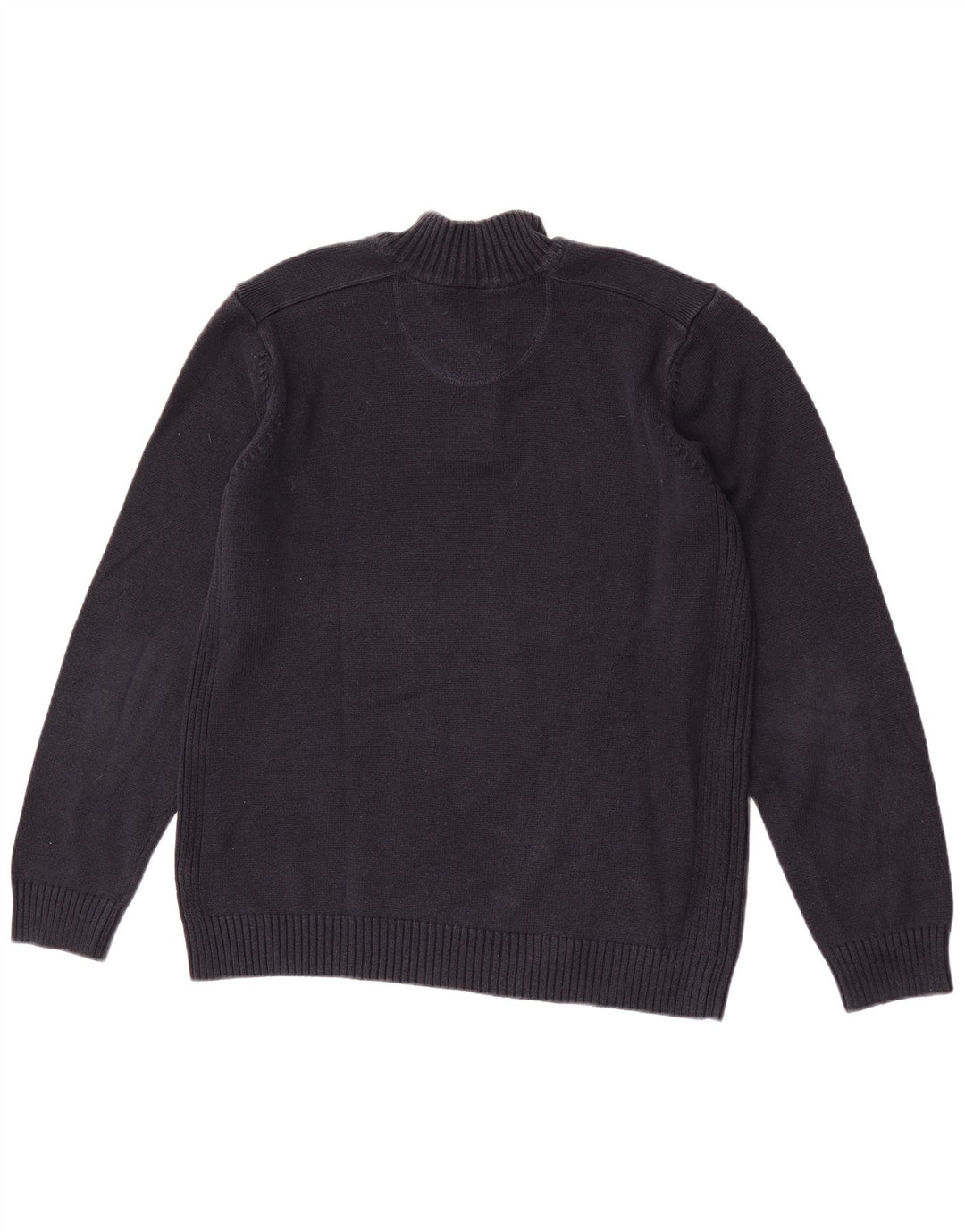 Marks & Spencer Herren-Pullover mit Knopfkragen, Größe L, Marineblau