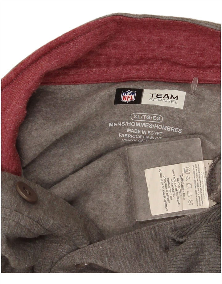 NFL Herren-Sweatshirt mit Knopfkragen, XL, graues Colourblock-Polyester