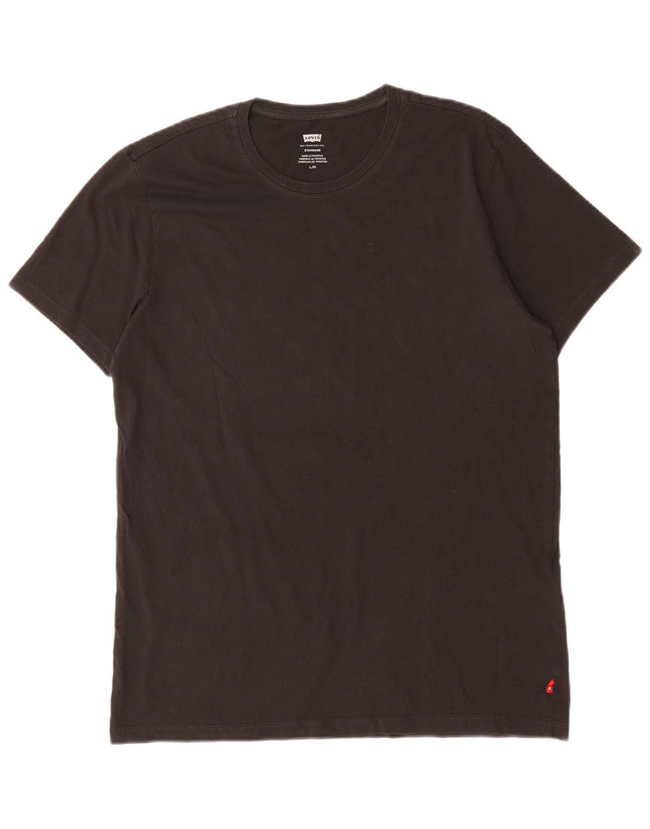 LEVI'S Mens Standard Fit T-Shirt Top Large Black Cotton