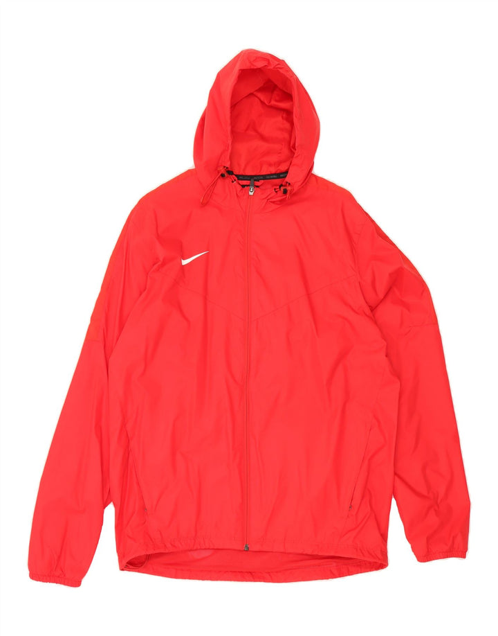 NIKE Mens Hooded Rain Jacket UK 38 Medium Red Polyester Vintage Nike and Second-Hand Nike from Messina Hembry 
