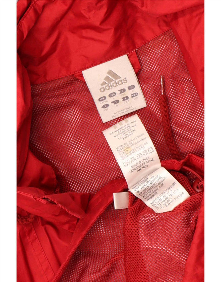 Adidas Herren-Regenjacke mit Kapuze, UK 44/46, großes rotes Polyamid