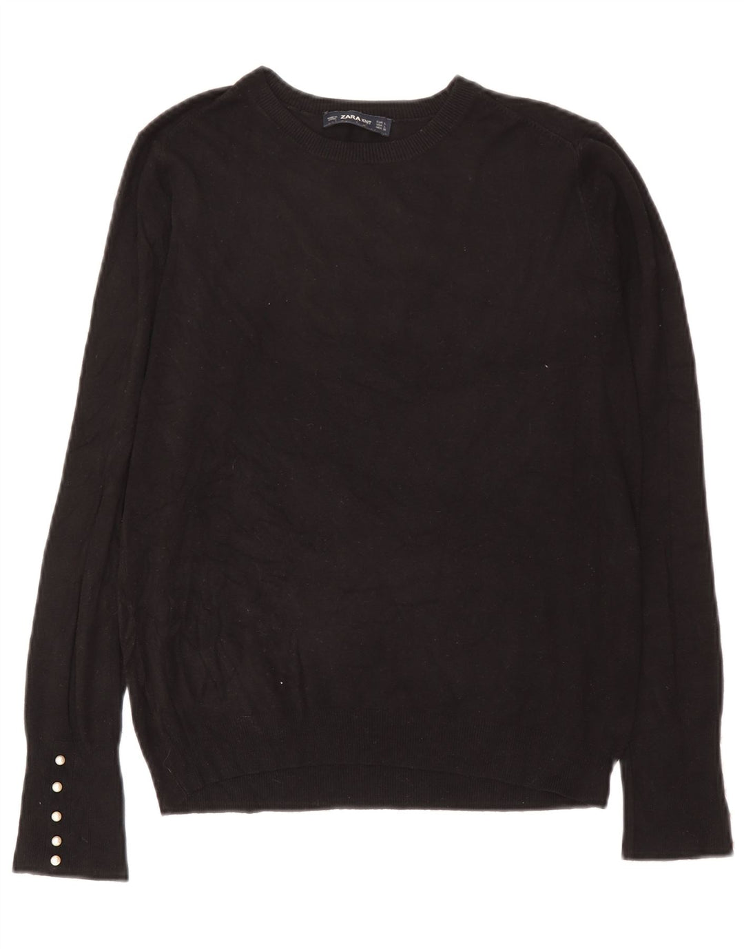 Zara Damen-Pullover mit Rundhalsausschnitt, Gr. 14, Schwarz