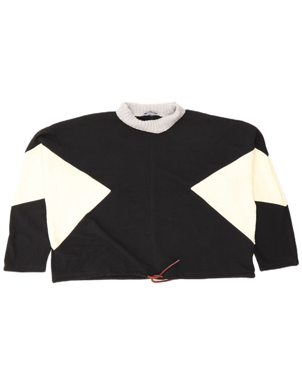 Zara Damen-Blusenoberteil in Übergröße, UK 10, Größe S, Schwarz, Colourblock-Baumwolle