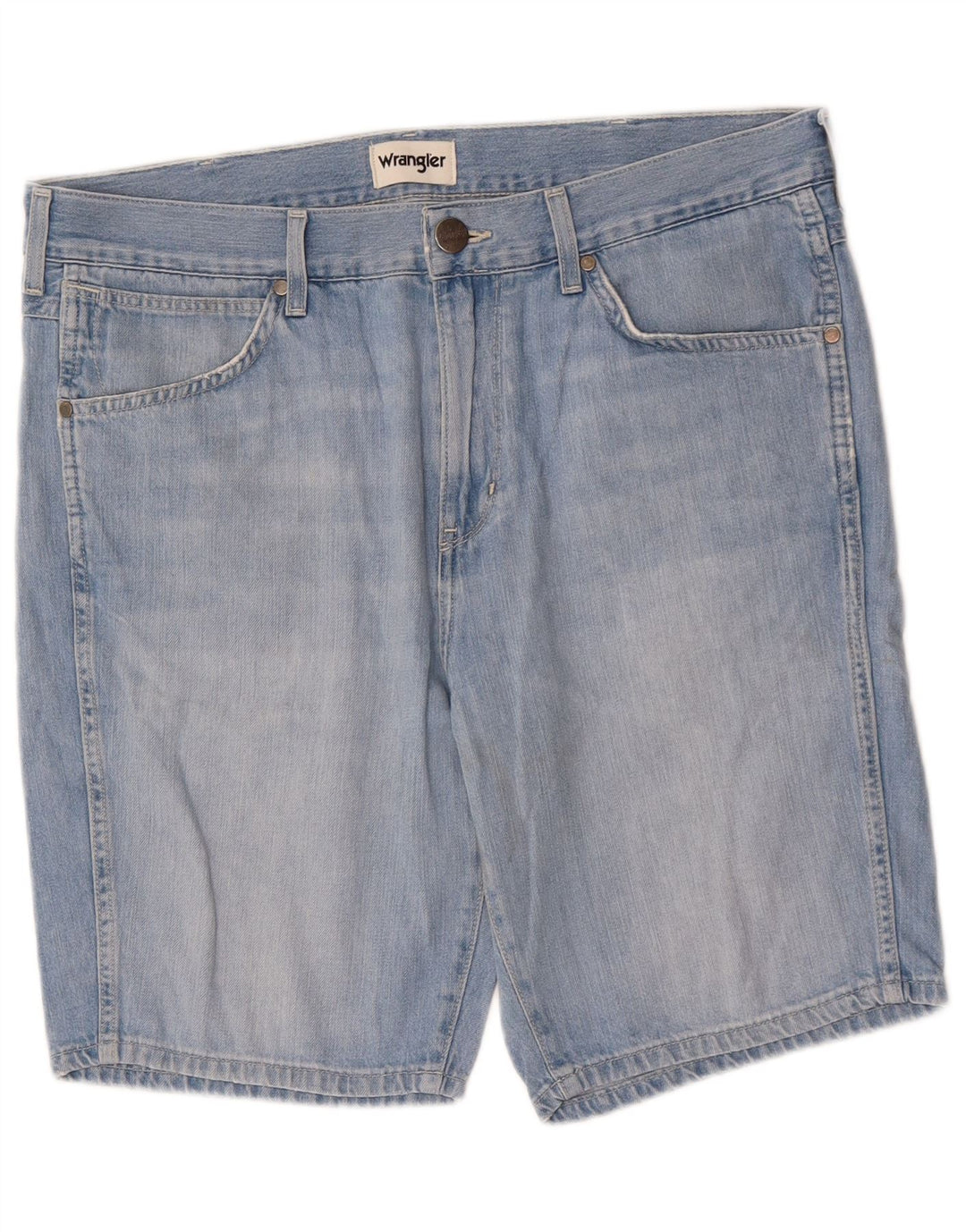 WRANGLER Herren Jeansshorts W33 mittelblaue Baumwolle