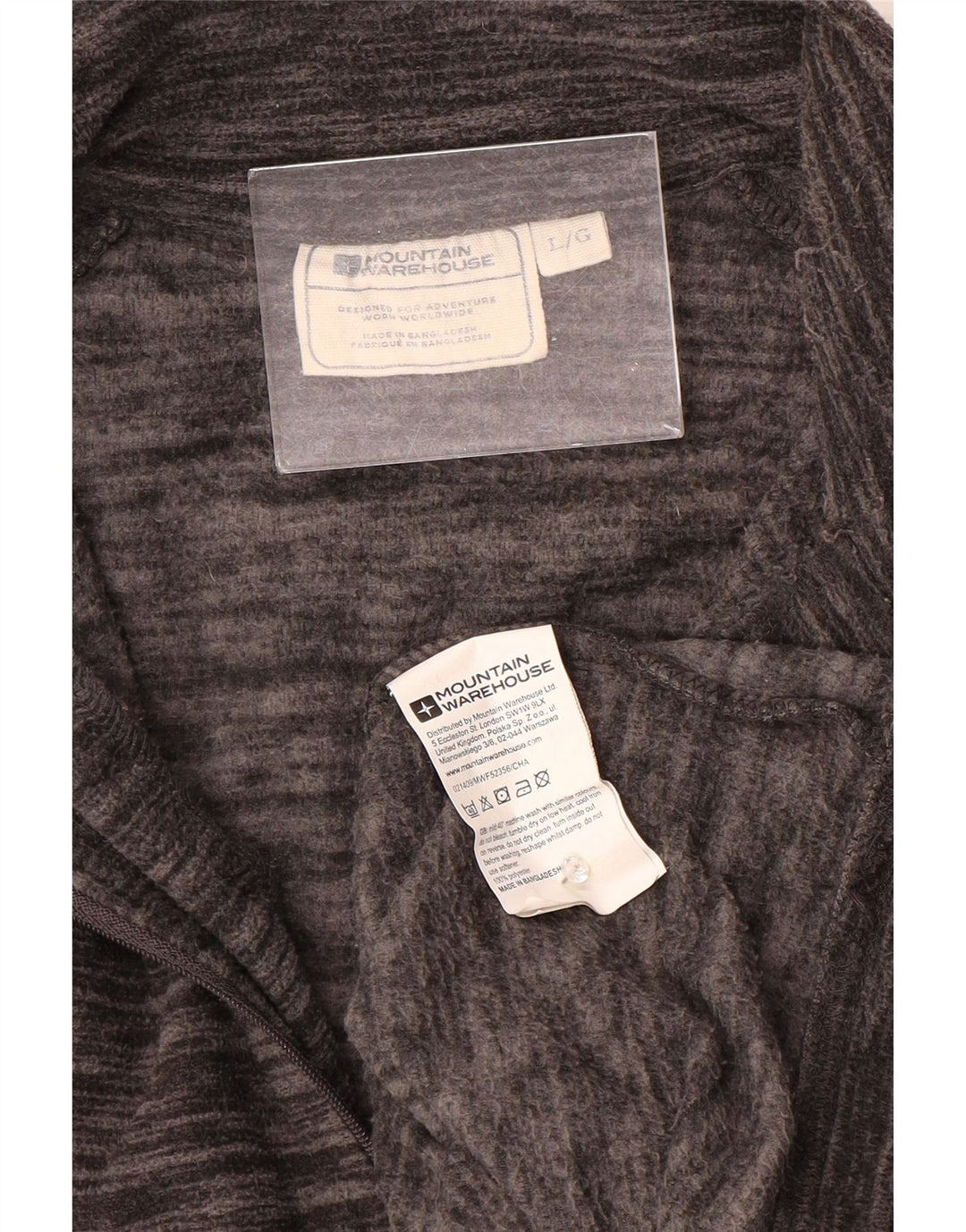 Mountain Warehouse Herren-Fleecepullover mit Reißverschluss am Kragen, großes, grau meliertes Polyester