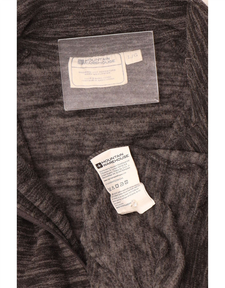 Mountain Warehouse Herren-Fleecepullover mit Reißverschluss am Kragen, großes, grau meliertes Polyester