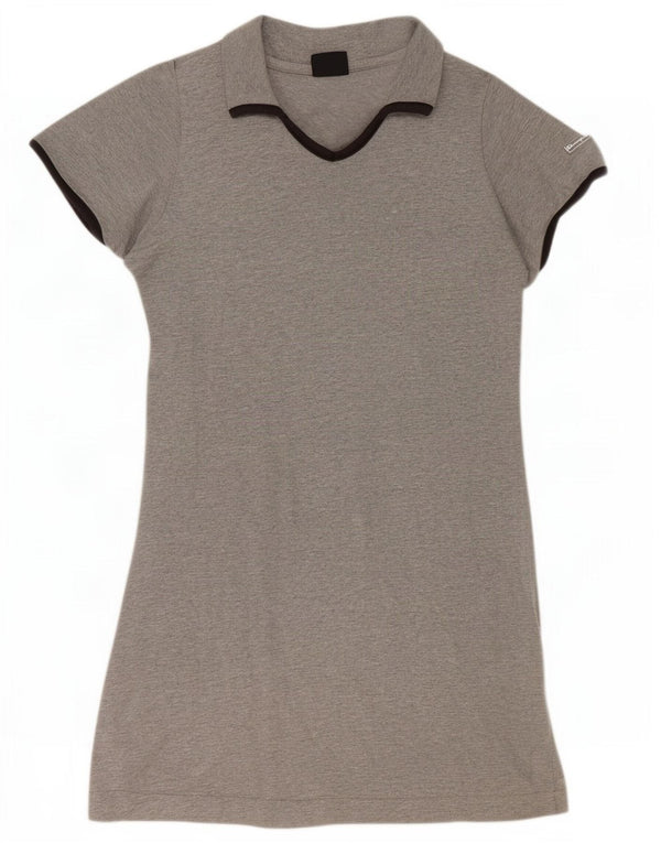 Champion Damen Polokleid UK 12 Mittelgraue Baumwolle