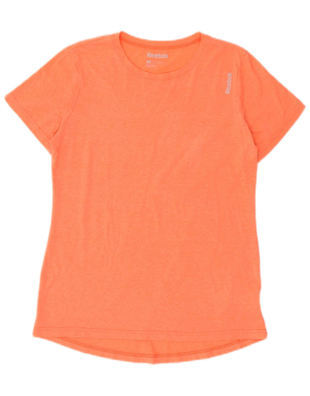 REEBOK Damen T-Shirt Top UK 12 Mittelorange meliertes Polyester