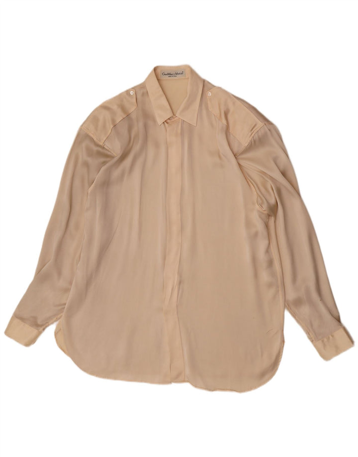Gian Marco Venturi Herren Militärhemd Größe 16 41 Large Beige