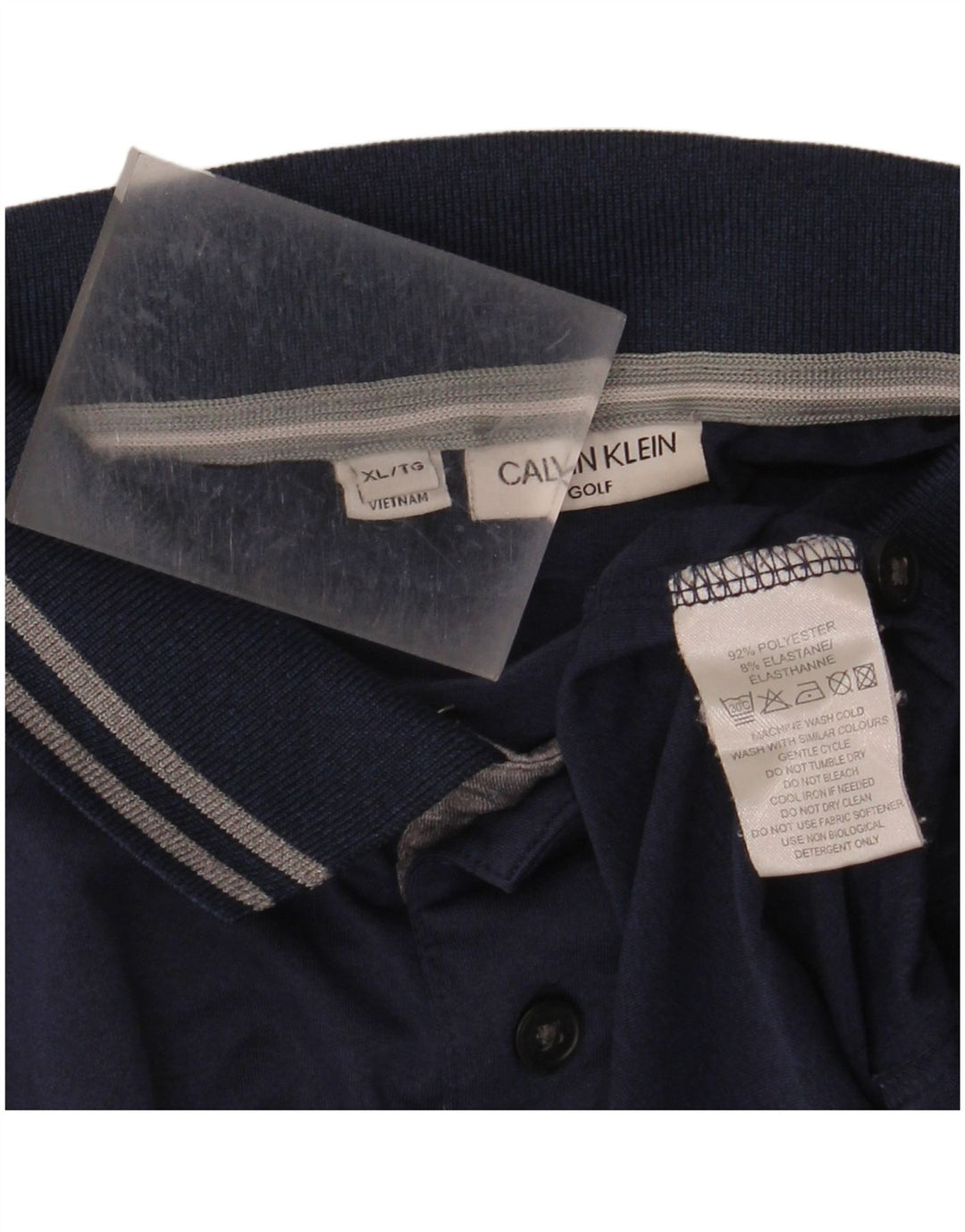 CALVIN KLEIN Herren Golf Poloshirt XL Marineblau Polyester