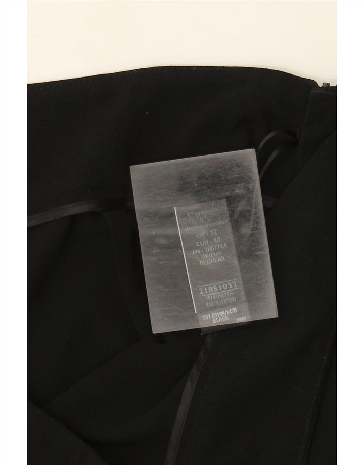 Marks & Spencer Damen gerade Caprihose UK 12 Medium W30 L23 Schwarz