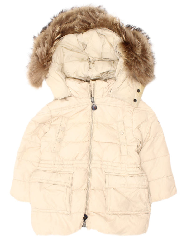 Moncler Baby-Mädchen-Kapuzenjacke, 18–24 Monate, weißes Polyamid