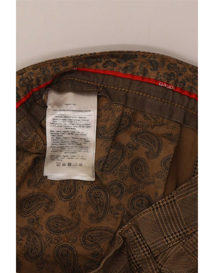 Gaudi Herren Dakota Chino Shorts W32 mittelbraun karierte Baumwolle
