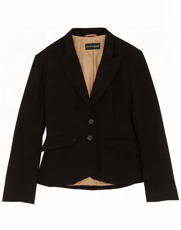Marks & Spencer Damen Autograph 2-Knopf-Blazerjacke UK 8 Small Schwarz