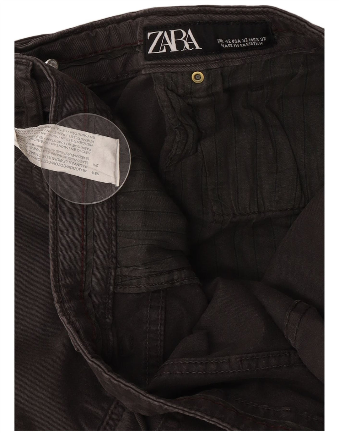 Zara Herren Slim Jeans EU 42 Large W32 L30 Braune Baumwolle