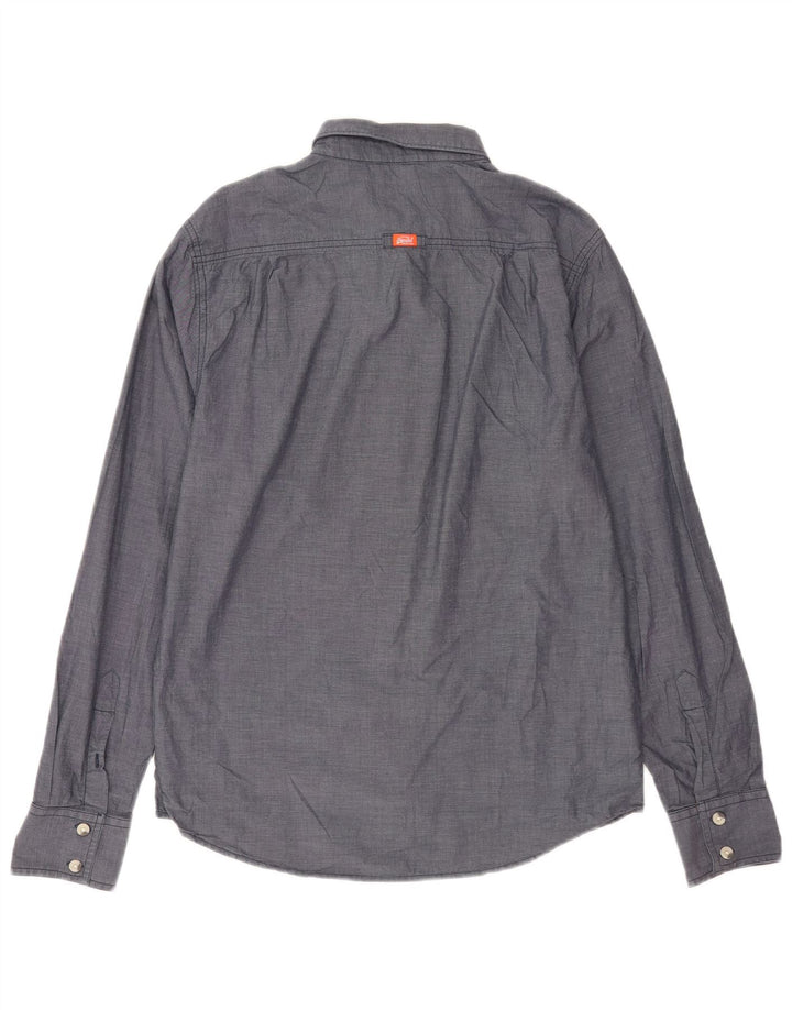 Superdry Herren-Hemd, groß, graue Baumwolle