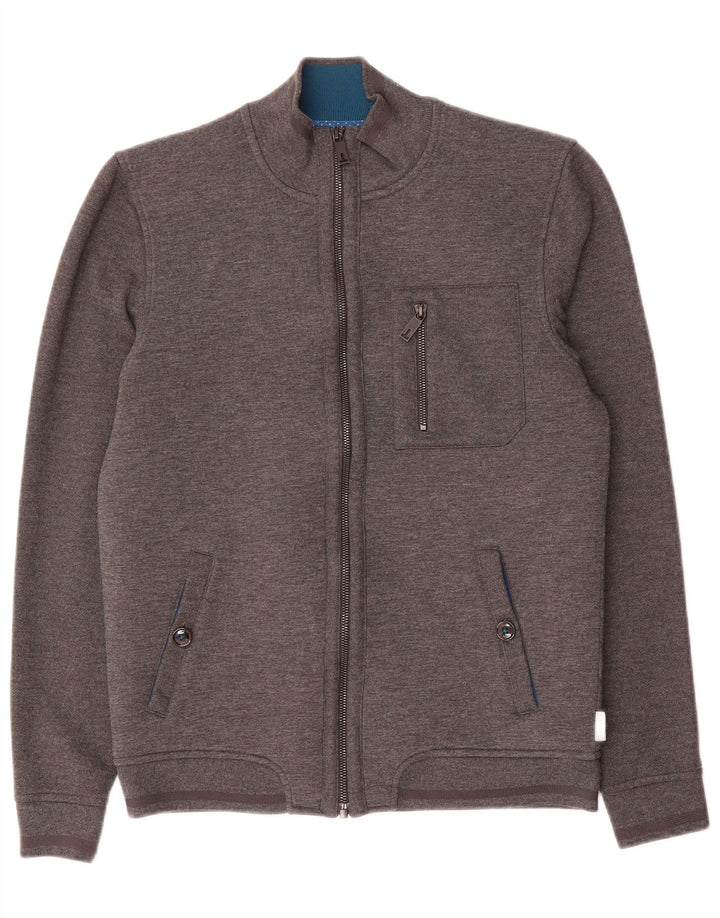 Ted Baker Herren-Trainingsanzug-Oberteil, Jacke, Größe 2, klein, grau geflecktes Polyester