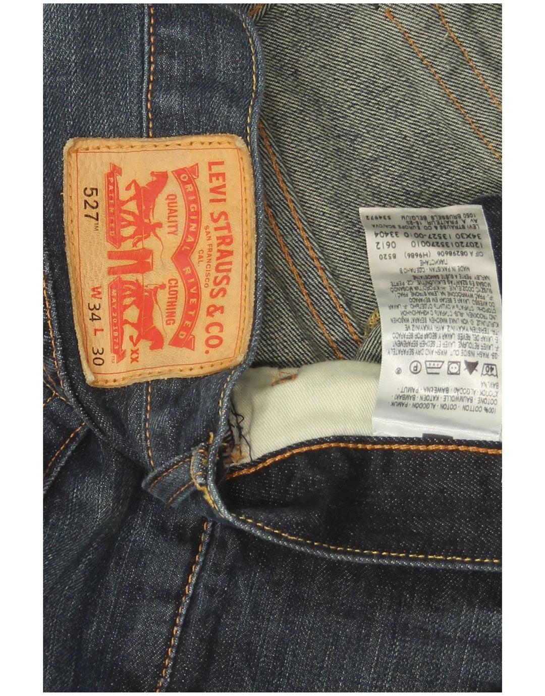 Levi's Herren 527 Bootcut Jeans W34 L30 Marineblau Baumwolle