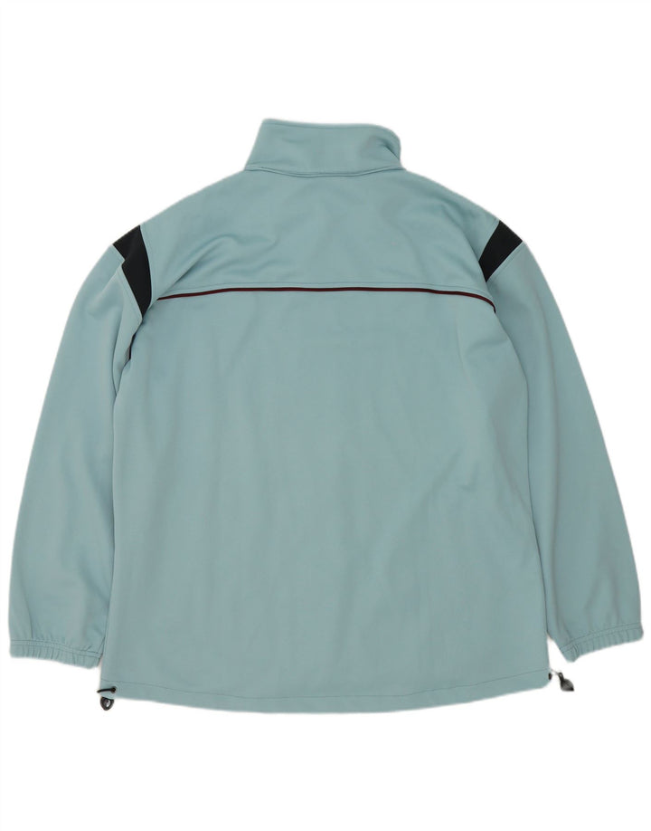 Asics Herren-Trainingsanzug-Top-Jacke, 2XL, blaues Colourblock-Polyester