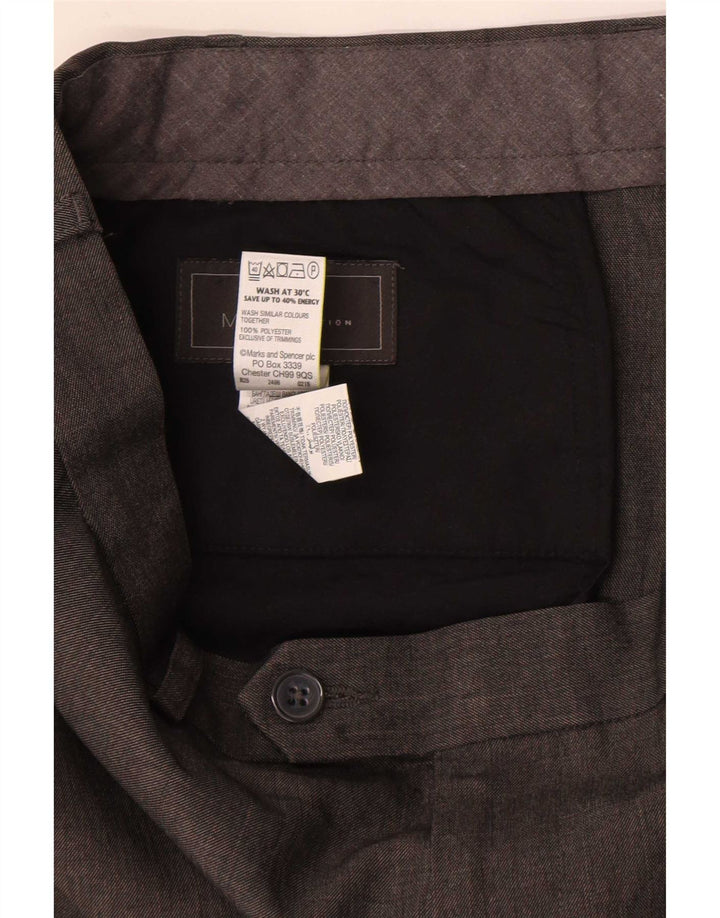 Marks & Spencer Herren-Anzughose in normaler Passform, W38, L31, grau, Polyester