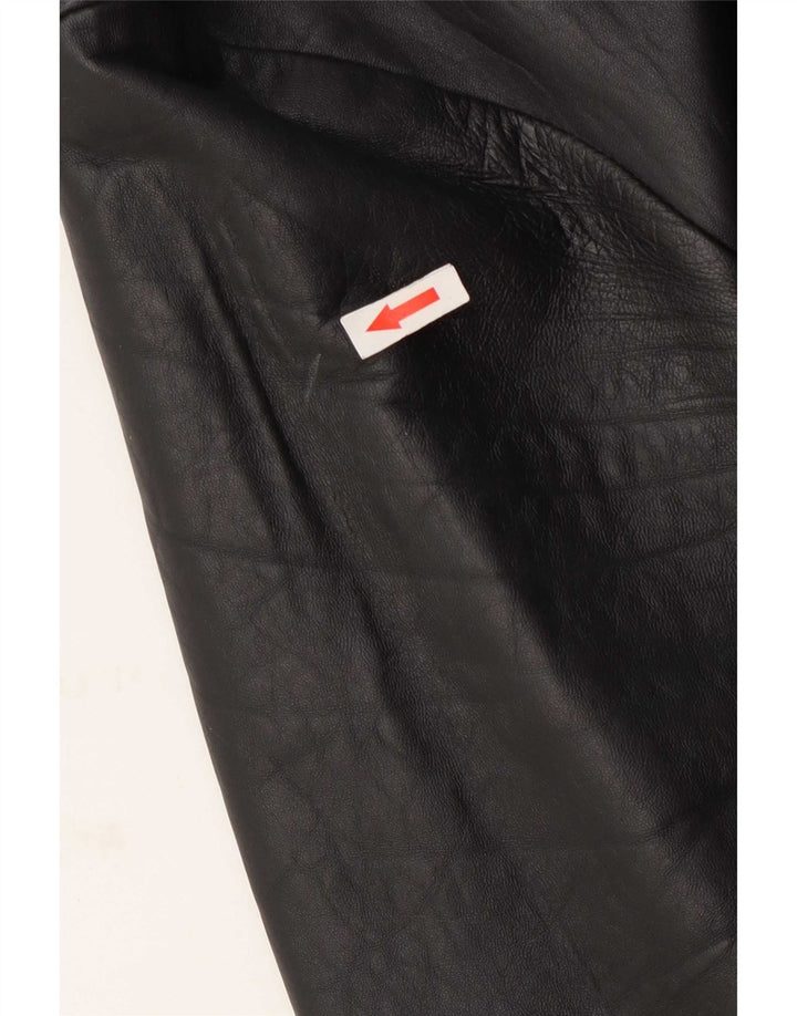 Vintage Herren 2-Knopf-Lederblazerjacke UK 38 Mittelschwarz