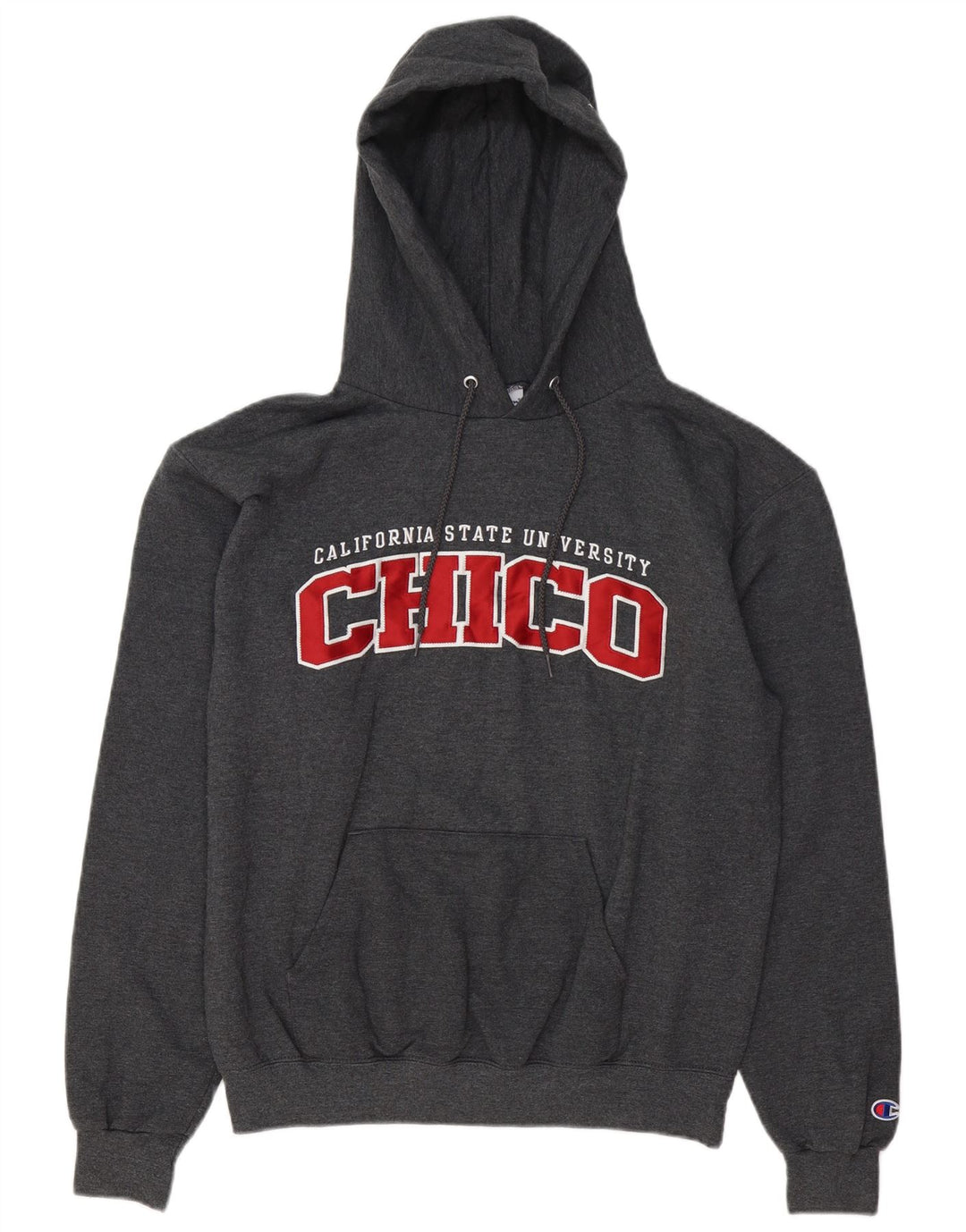 Champion Herren Chico University Graphic Kapuzenpullover aus mittelgrauer Baumwolle
