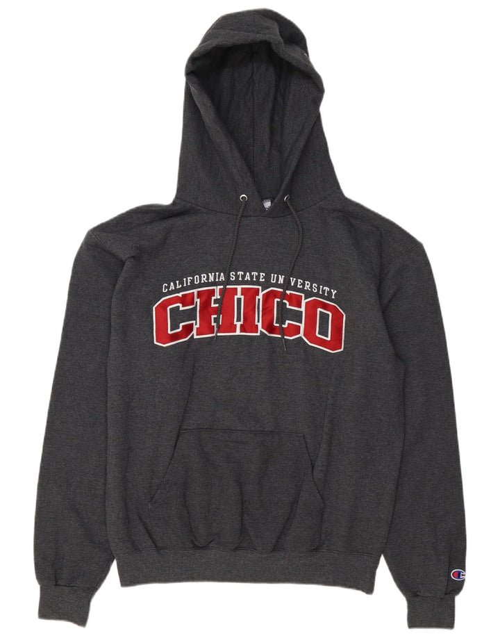 Champion Herren Chico University Graphic Kapuzenpullover aus mittelgrauer Baumwolle