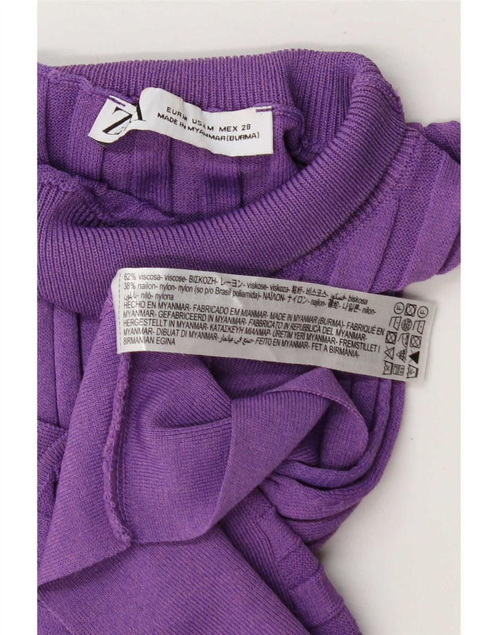 Zara Damen Crop Vest Top UK 12 Medium Lila Viskose