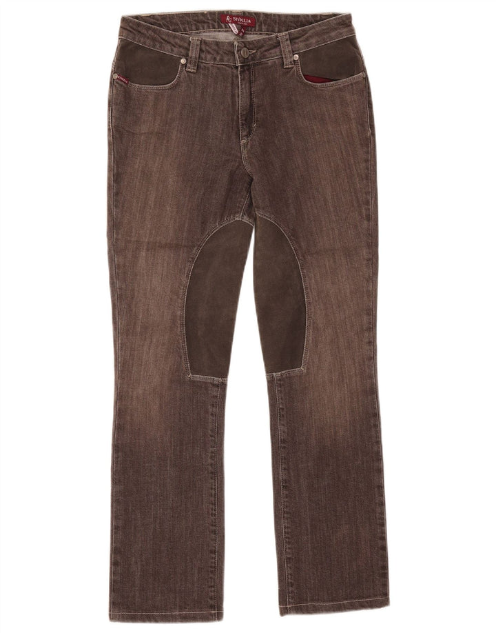 SIVIGLIA Damen Straight Jeans W30 L27 Braune Baumwolle