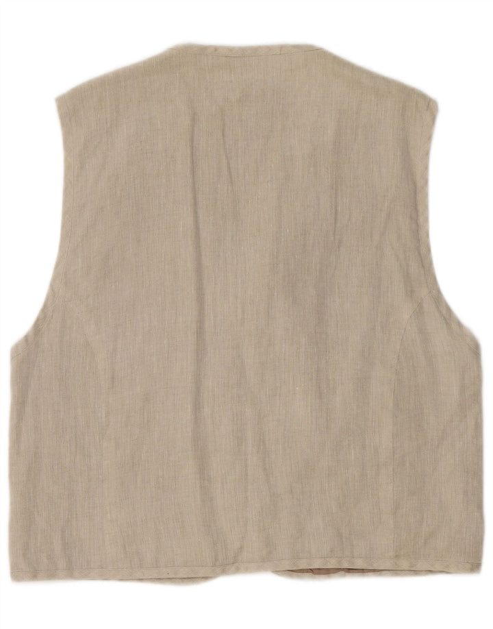 Haupt Herren-Weste mit Grafik, groß, Beige, Patchwork-Baumwolle
