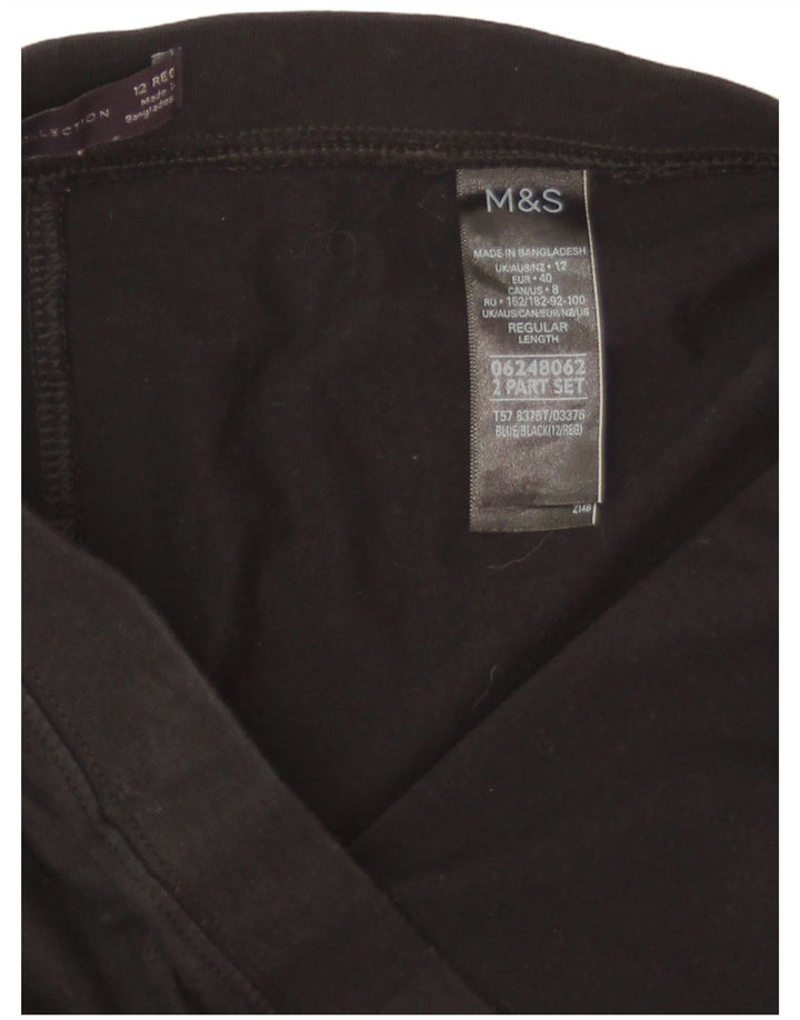 Marks & Spencer Damen Leggings UK 12 Mittelschwarze Baumwolle