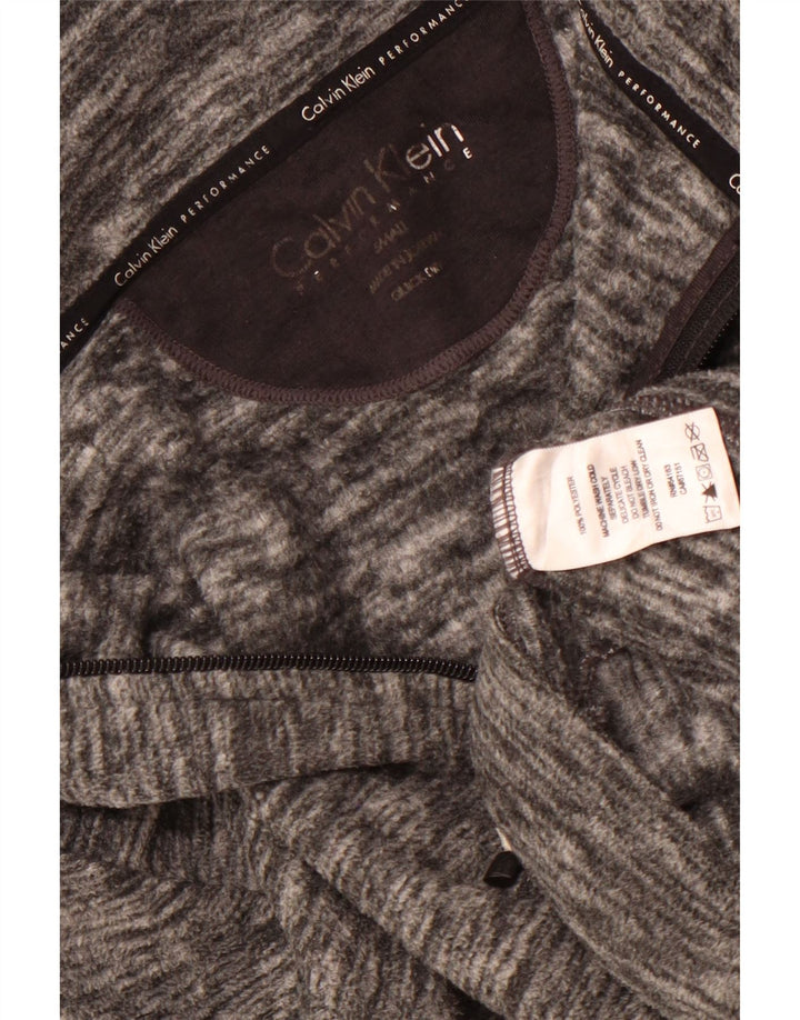 Calvin Klein Damen Performance Fleecejacke UK 10 Small Grau meliert