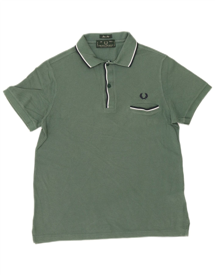 Fred Perry Herren Slim Fit Poloshirt Mittelgrüne Baumwolle