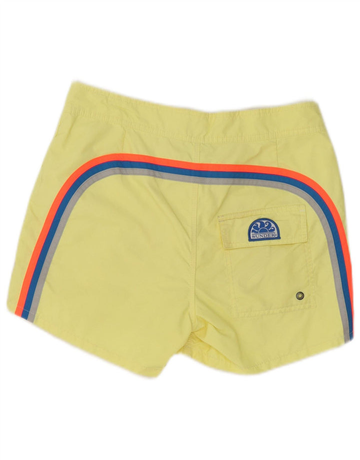 Sundek Herren-Badeshorts, klein, gelbes Nylon