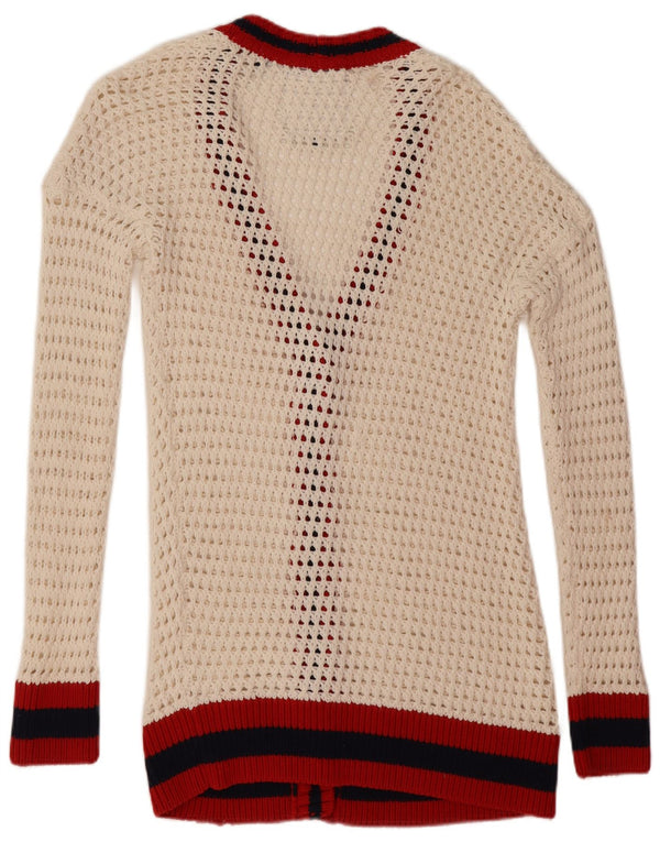 Superdry Damen-Strickjacke in Übergröße, Gr. 10, Größe S, Weiß, Farbblock