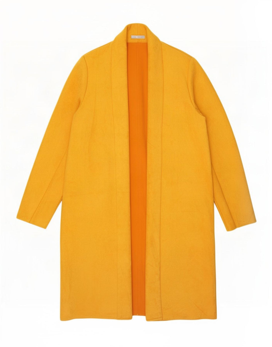 Zara Womens Open Overcoat UK 18 XL Gelb Polyester