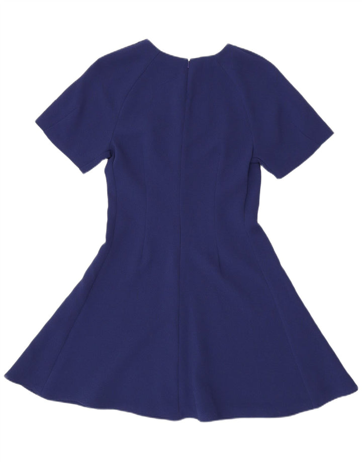 WHISTLES Damen A-Linien-Kleid UK 12 Mittel Marineblau Polyester
