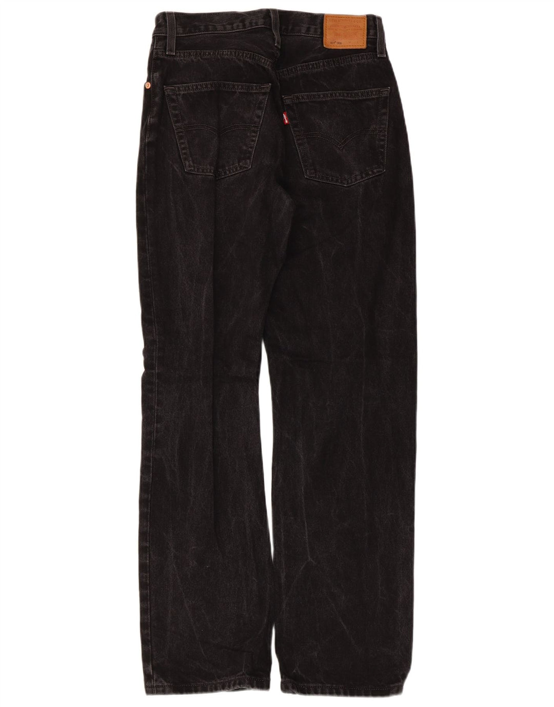 Levi's Damen 501 Straight Jeans W26 L32 Schwarze Baumwolle