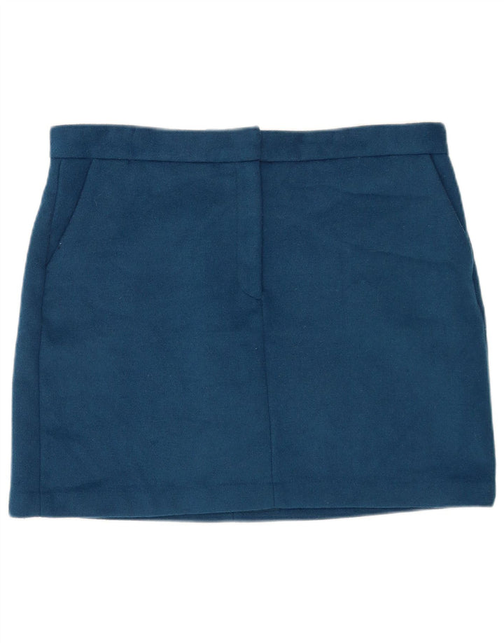 Marks & Spencer Damen Minirock UK 18 XL W36 Blau Polyester