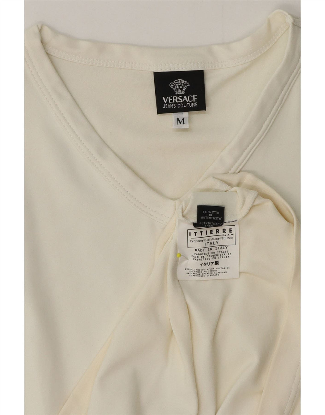 Versace Herren Ittierre T-Shirt Top Medium Weiß Polyamid