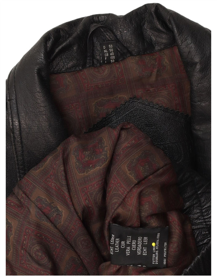 Vintage Herren Lederjacke UK 40 Großes schwarzes Leder