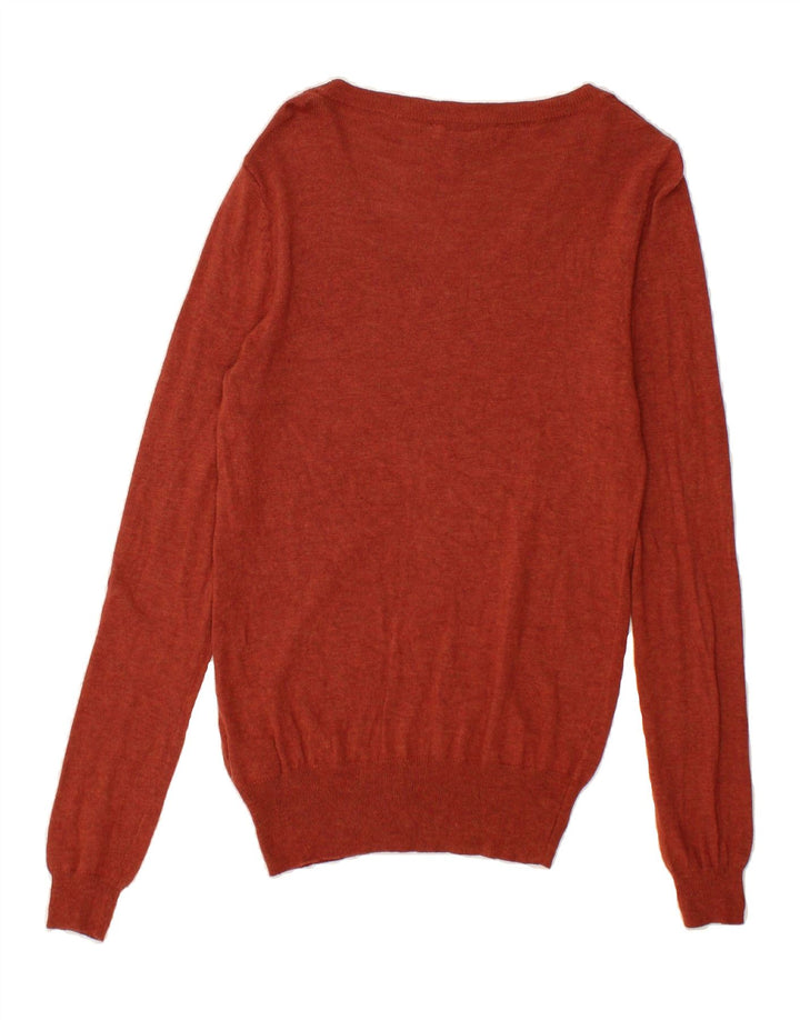 MOSSIMO Womens V-Neck Jumper Sweater UK 10 Small Red Nylon Vintage Mossimo and Second-Hand Mossimo from Messina Hembry 