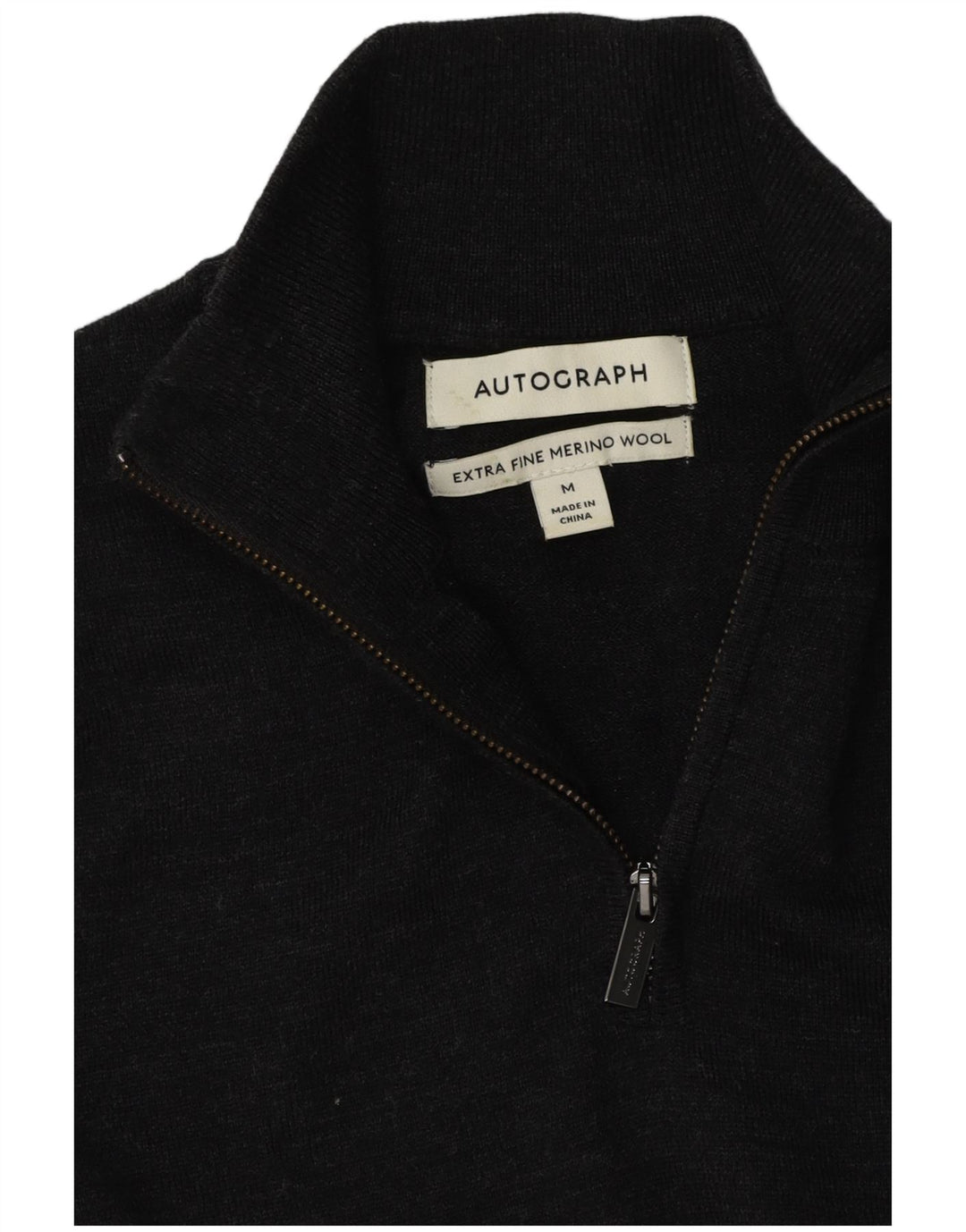 Marks & Spencer Herren Autograph Pullover mit Reißverschluss am Hals Mittelgrau