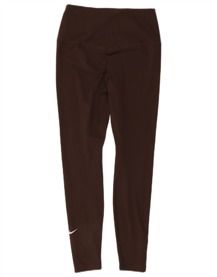 Nike Damen Dri Fit Leggings UK 12 Mittelbraunes Polyester