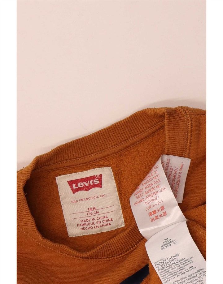 Levi's Jungen-Sweatshirt mit Grafik, 15–16 Jahre, braune Baumwolle