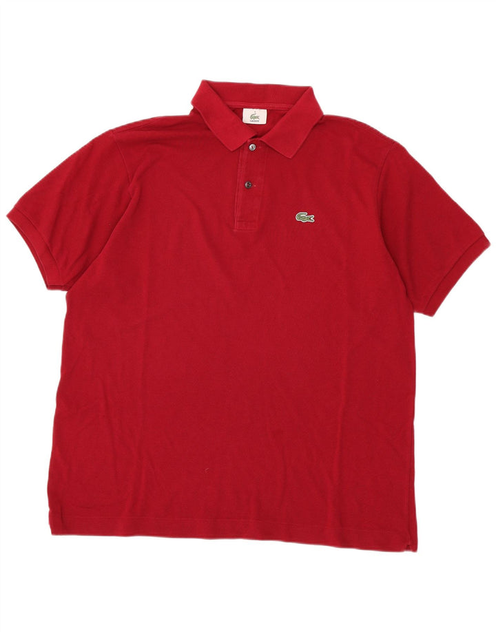 LACOSTE Herren Poloshirt Größe 6 XL Rote Baumwolle