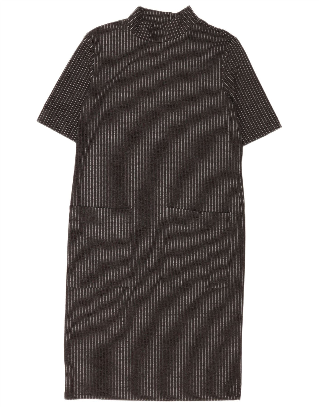 Zara Damen Etuikleid UK 10 Small Schwarz Nadelstreifen
