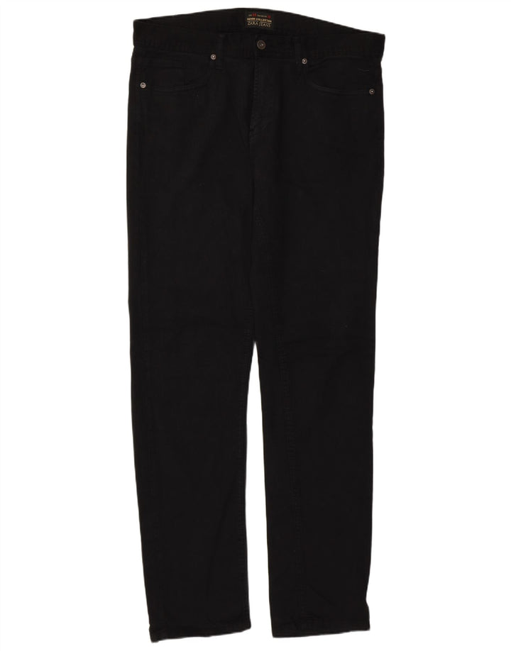 Zara Herren Slim Jeans W34 L33 Schwarze Baumwolle