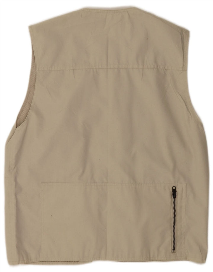 Vintage Herren Utility Gilet UK 40 Large Beige