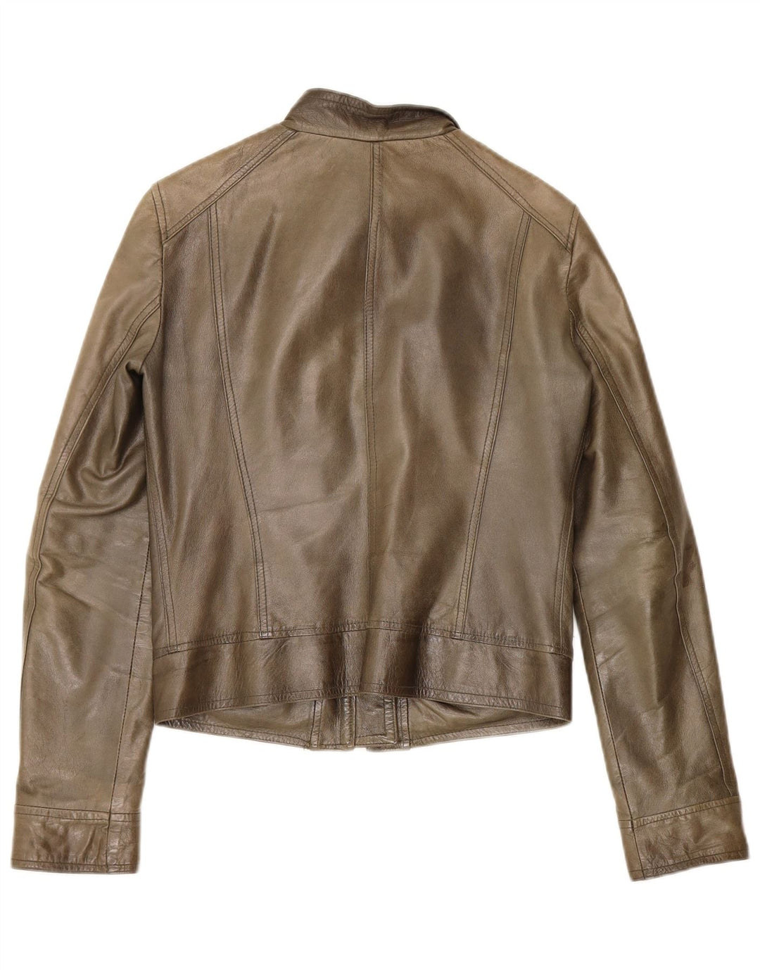 Vintage Damen Lederjacke IT 42 Medium Khaki Leder
